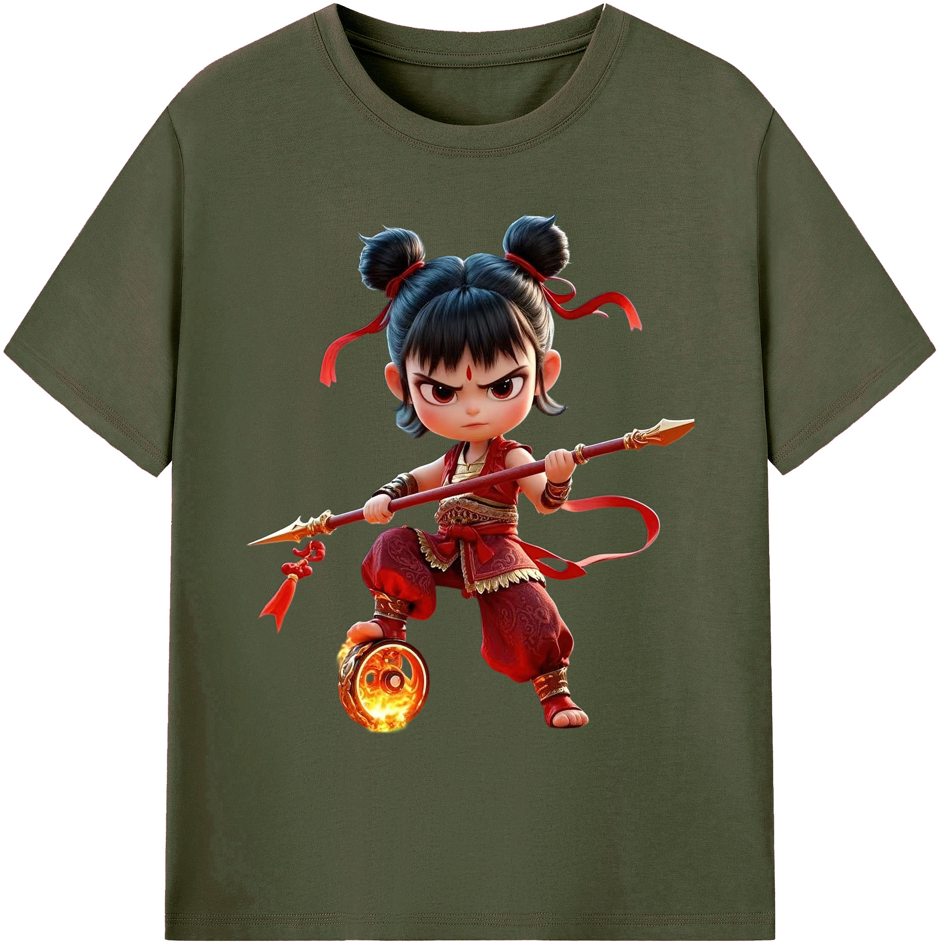 （画像用） Ne Zha 2 ナタ 魔童の大暴れ 綿100％ メンズ半袖Tシャツ｜肌触りやわらか＆通気性